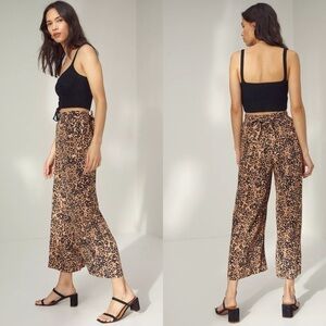 Aritzia-Wilfred Faun Wide Leg Pant In Animal Print (Size:XS)